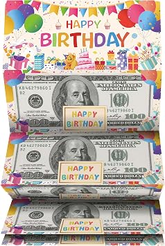 Birthday Money Holder, Happy Birthday Gifts for Kids Man Woman, Surprise Birthday Party Money Card, Money Holder with 6 Slots for Cash, Birthday Party Supplies1 Pack, 07