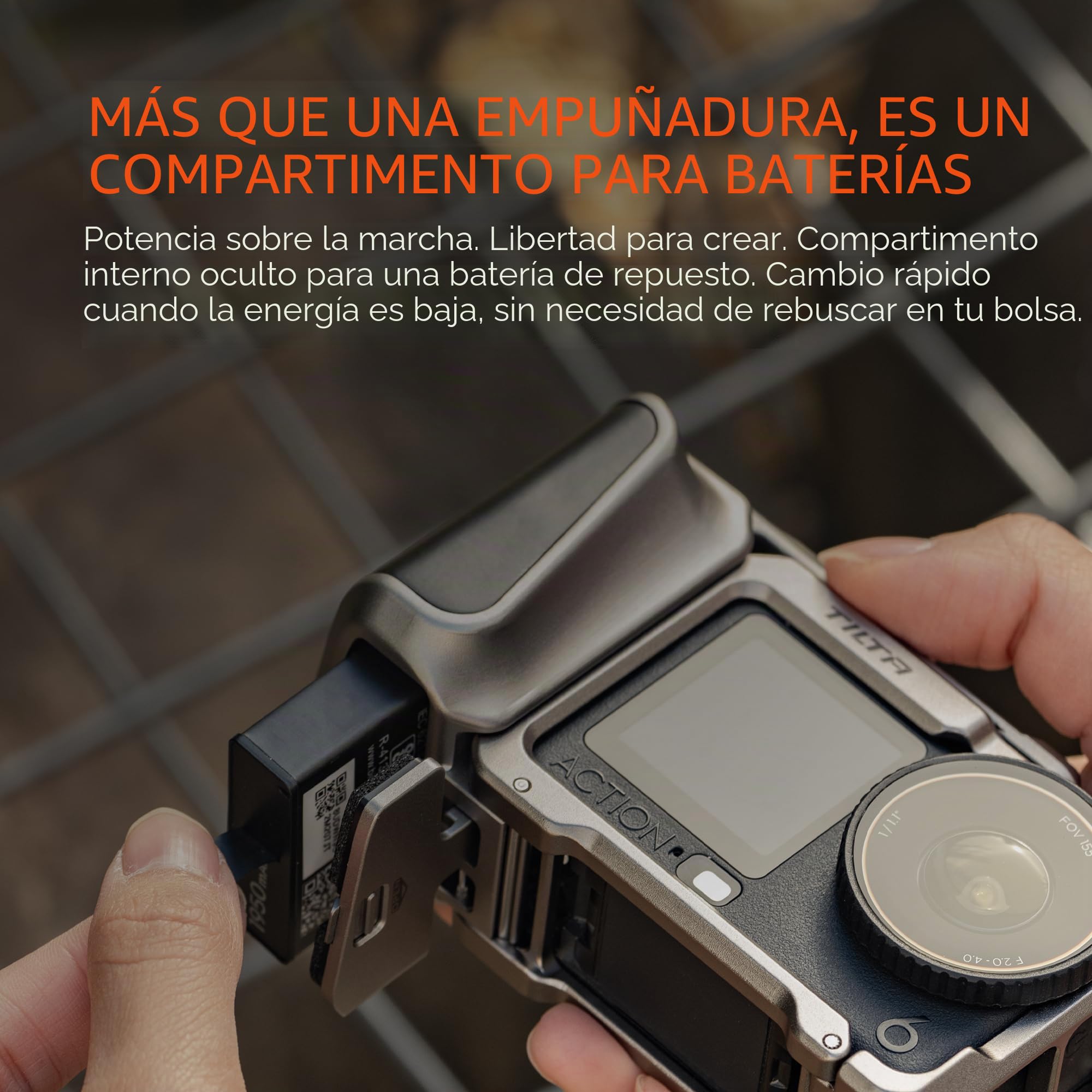 Tilta Action 6 Cage, Kit Street Snap con Jaula para Cámara y Asa Compatible con dji Osmo Action 6 - Negro TA-T95-B-B