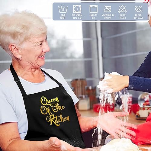 Miniatura 6 de Delantal de chef de cocina personalizado con bolsillos, opción en blanco y negro, 9 fuentes, 18 colores, delantal de chef personalizado