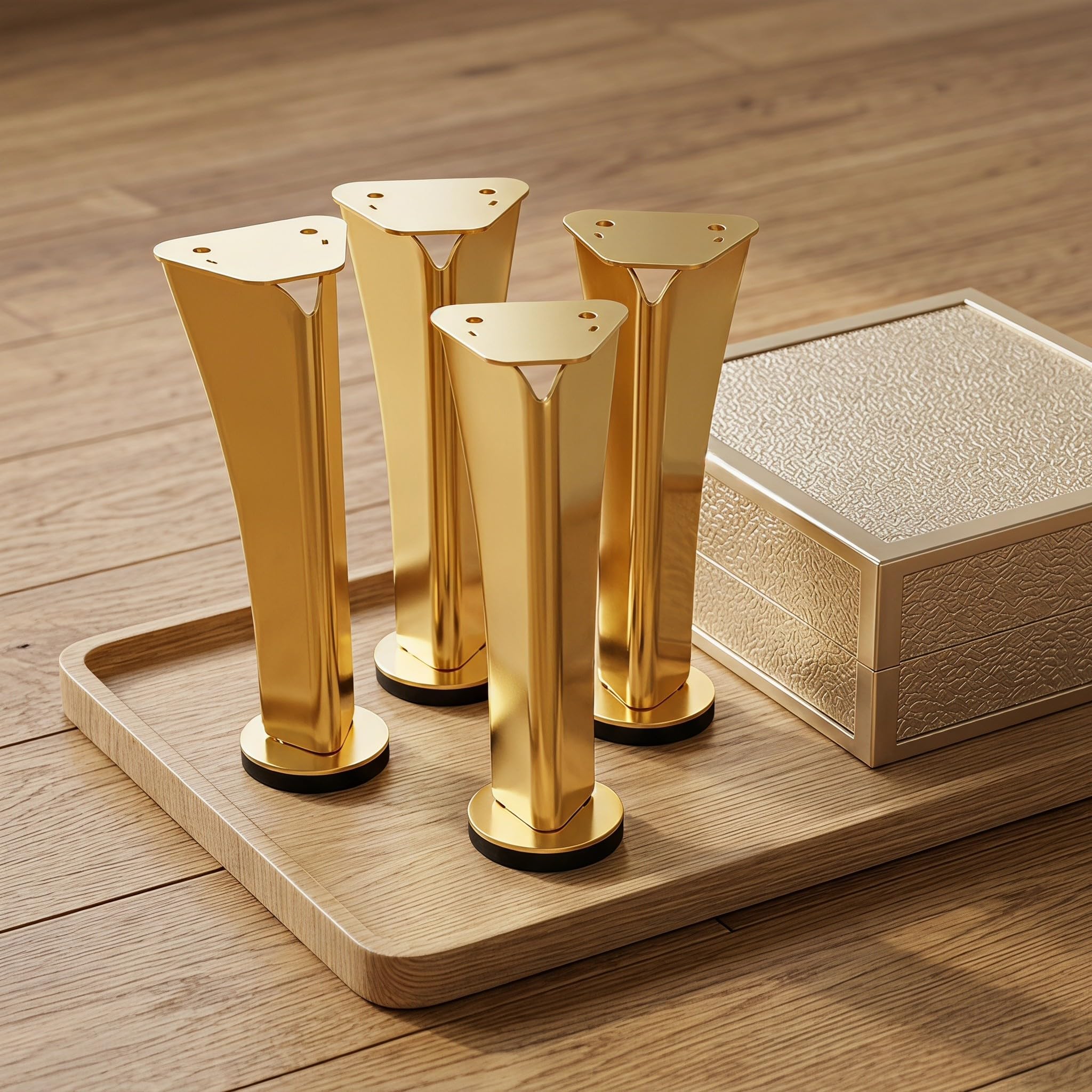 Zerodeko 4 soportes para manos y patas para mesa de manicura, color dorado.