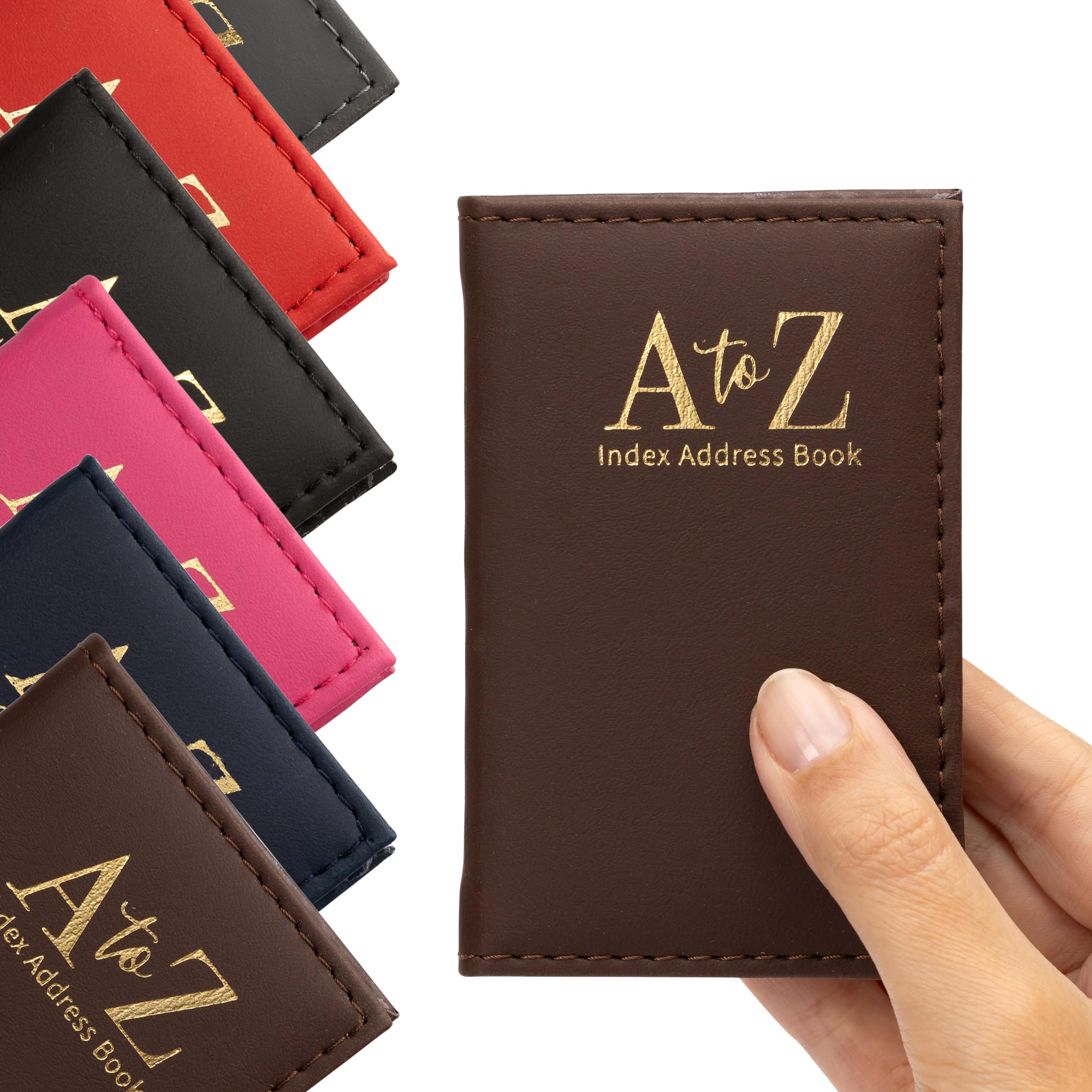Evelay Carnet d'adresses similicuir exécutive rembourrée A-Z Marron