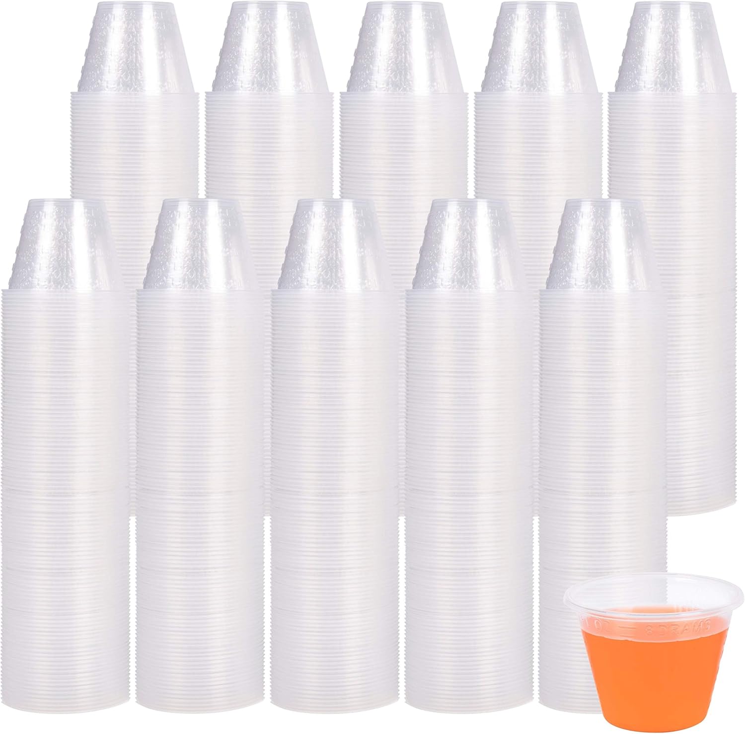 100 Pack Plastic 1oz Disposable Medicine Measuring Cups - Resin Mixer Measure & Mouthwash Small Plastic Cups - Ideal for Liquid Medication & Arts & Crafts image 2