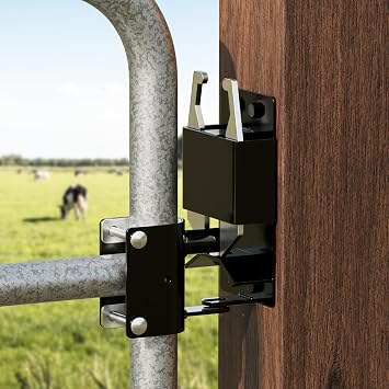 2 Way Farm Gate Latch Heavy Duty Lockable Livestock Gate Latch, 1 Pack