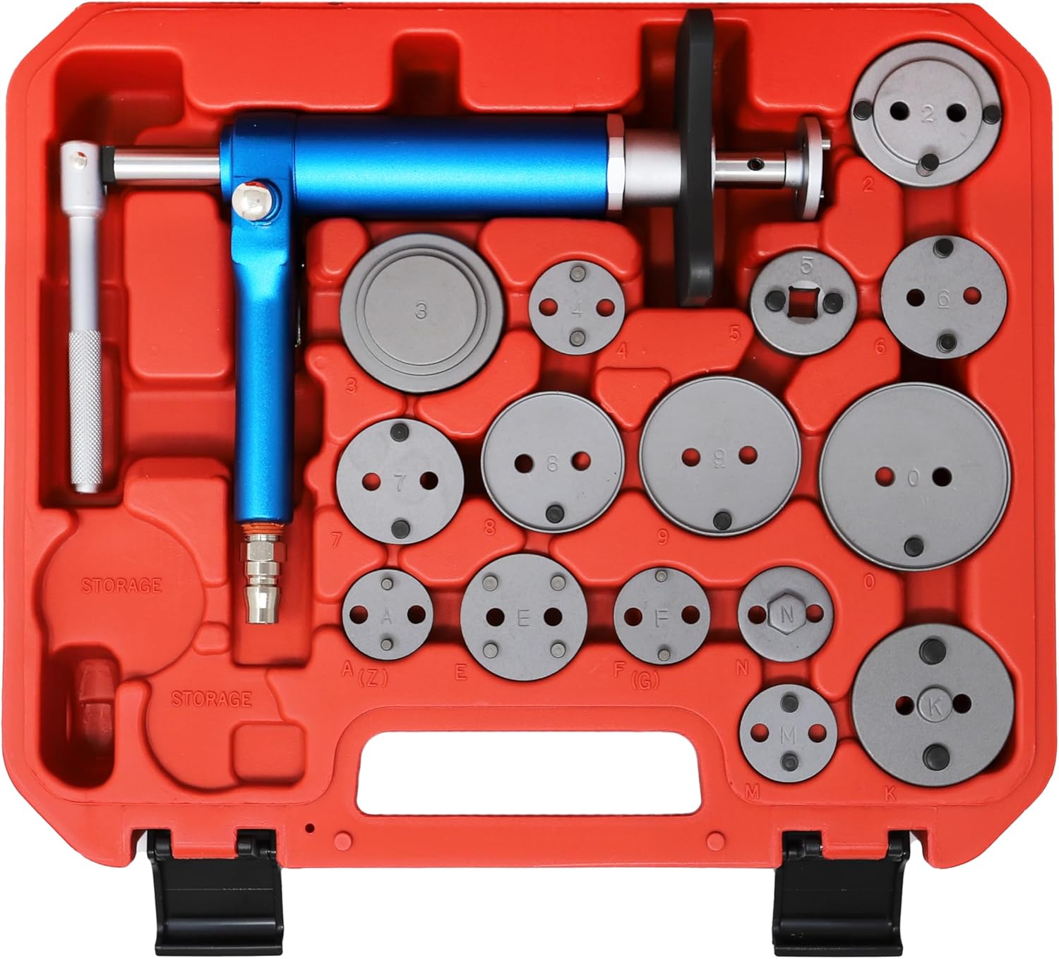 CTA Tools 4302 Air-Powered Brake Tool Kit: Wind Back Caliper Tool with 22 Adapters, Dual-Directional Functionality for Regular and Reverse-Threaded Pistons