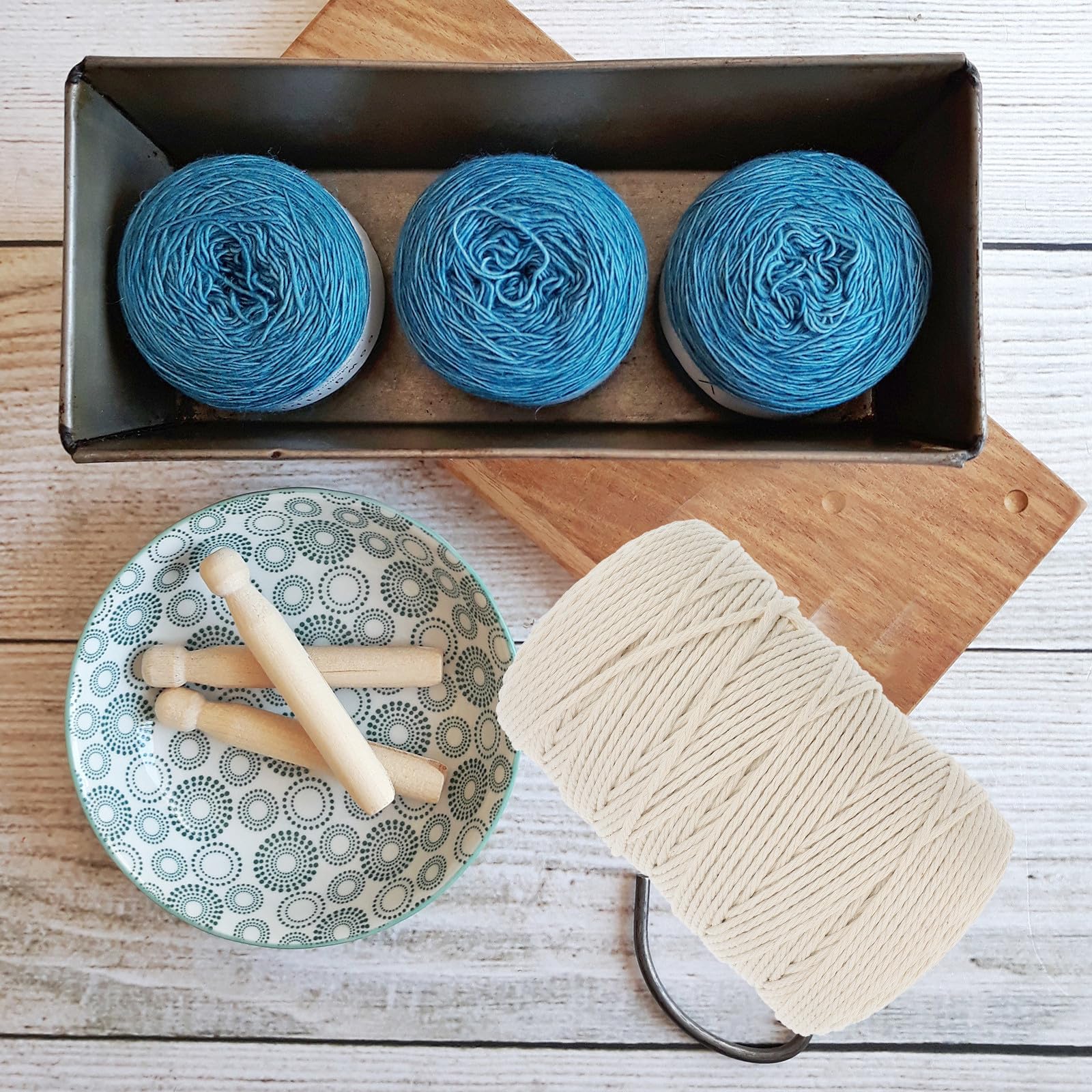TOYANDONA Cordoncino di Cotone Intrecciato Fai da Te Bianco 6Mm 100m, Spago di Cotone Spesso e Resistente per Macramè, Decorazioni Casa e Giardinaggio, Accessori Artigianato Manuale