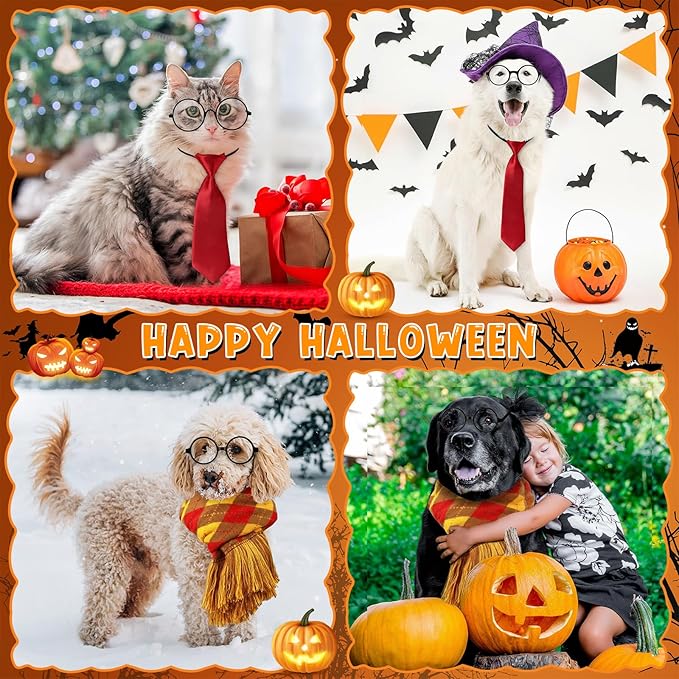 Disfraz de Halloween para Perro Sanwuta: Corbata, Bufanda y Gafas miniatura 5