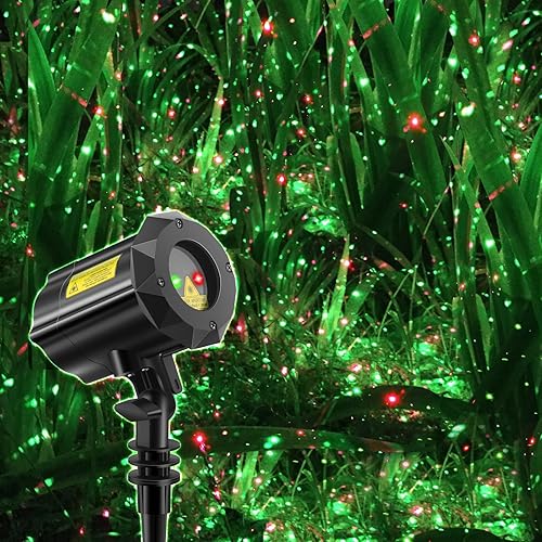 Vista 7 de Luces de Jardín al Aire Libre, Proyector de Luz Láser Navideño Estrella en Movimiento (Azul Rojo Verde)