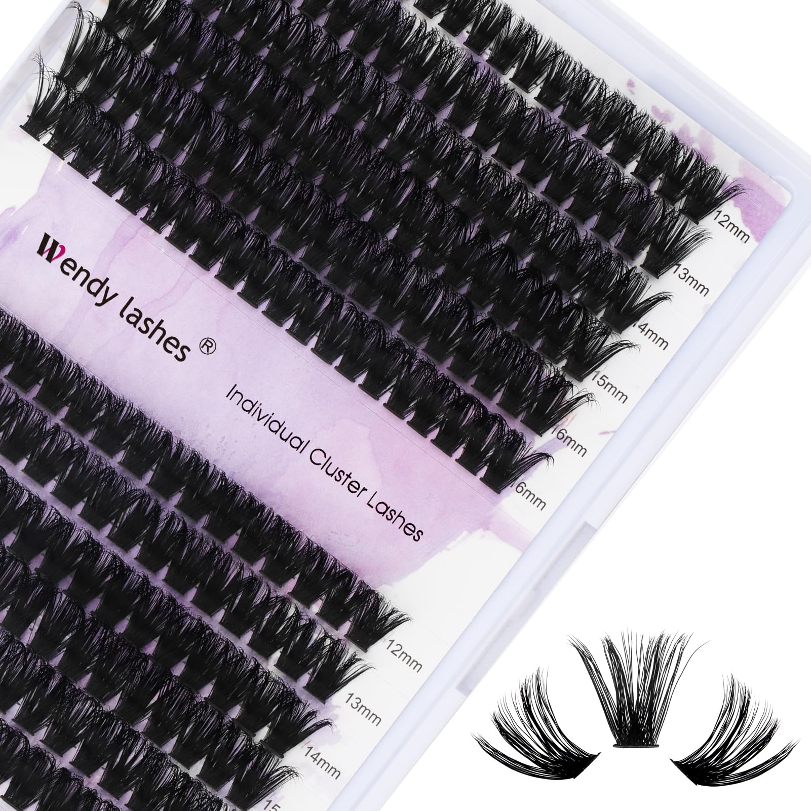WENDY Pestañas Postizas Individual D Curl 0.07mm Mix 8-16mm Cluster Lashes 3D Effect Extensión de Pestañas Professional DIY(C3-D-816) — view 14