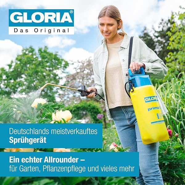 GLORIA Drucksprühgerät prima 5 | 5 Liter Gartenspritze & Drucksprüher | Pumpsprühflasche für Pflanzenschutz & Unkrautvernichter | Sprühflasche für Garten & Pflanzen - 2