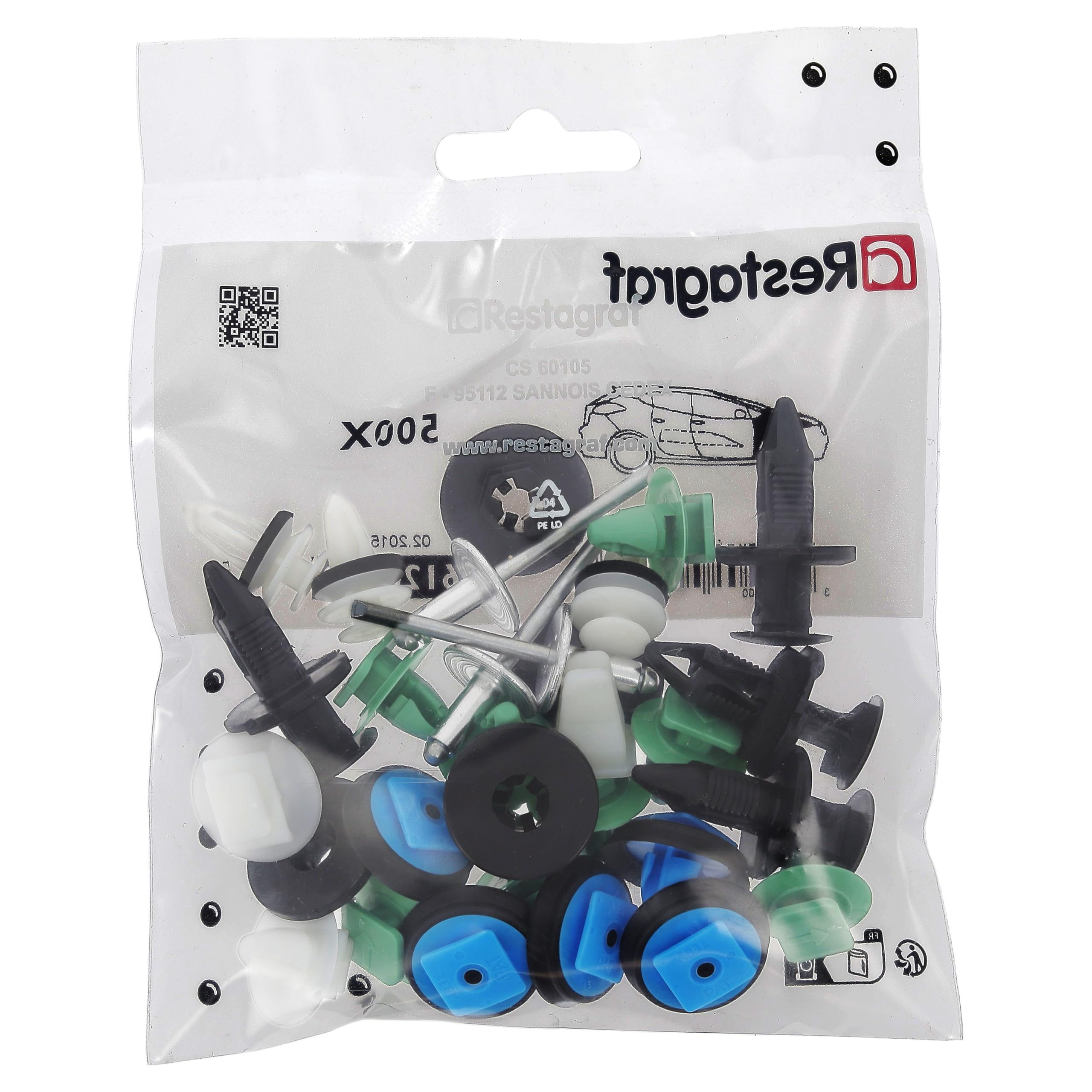 Restagraf - Kit de Fixations pour Aile Avant 500X Toutes Versions (02/2015 à Aujourd'hui) - Kit Complet pour Réparation ou Remplacement - Réf. 612000B
