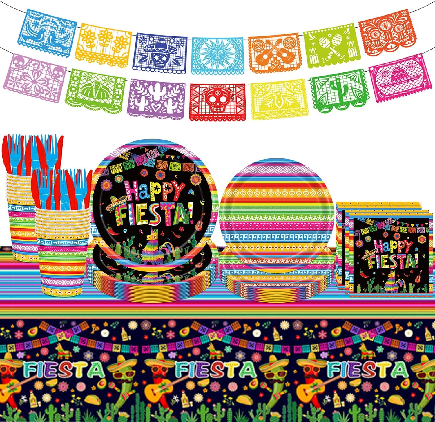 98PCS Mexican Fiesta Party Supplies Cinco De Mayo Paper — free download