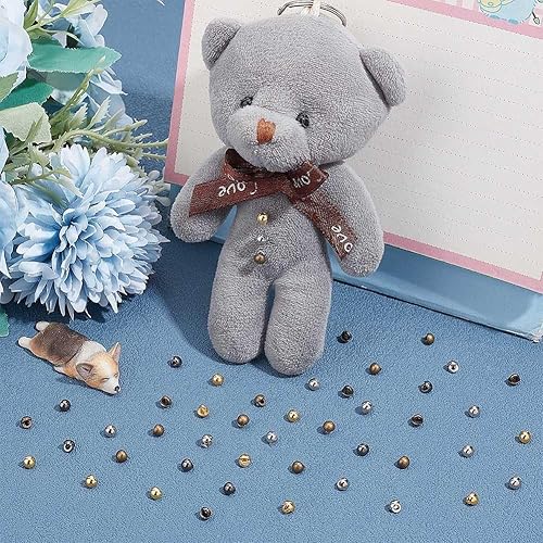 Miniatura 5 de NBEADS 200 mini botones de 4 colores, botones de metal de 0.157 pulgadas de diámetro, botones de costura, forma de hongo para blazers, trajes,