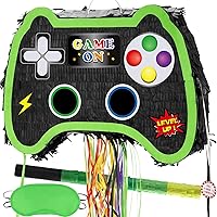 Vista 11 de Piñata plegable de unicornio, suministros para fiesta de cumpleaños, piñata extensible con bate y flecos, decoración de fiesta temática, piñatas