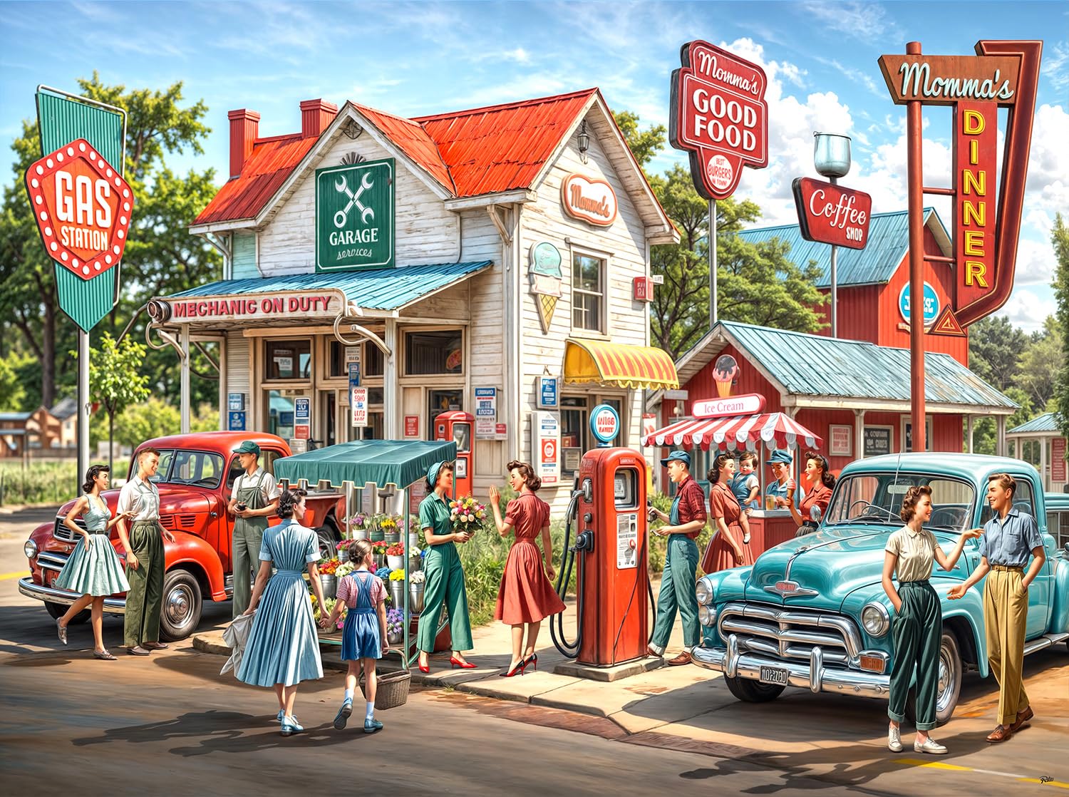 Amazon.com: SunsOut Vintage Station 1000 Piece Adult Jigsaw Puzzle