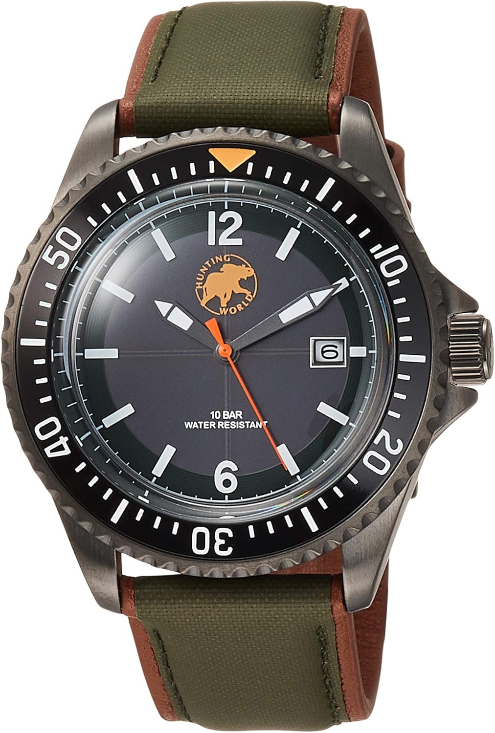 Amazon | [ハンティングワールド] ダイバーズウォッチ HW506BKBK