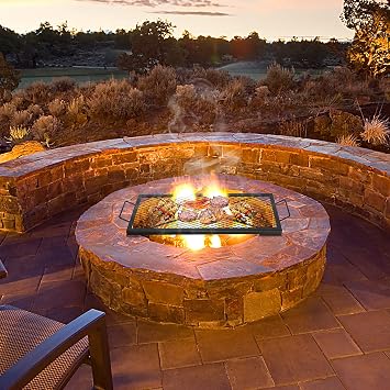 onlyfire Heavy-Duty Rectangular Fire Pit Grill Grate with X-Marks Design