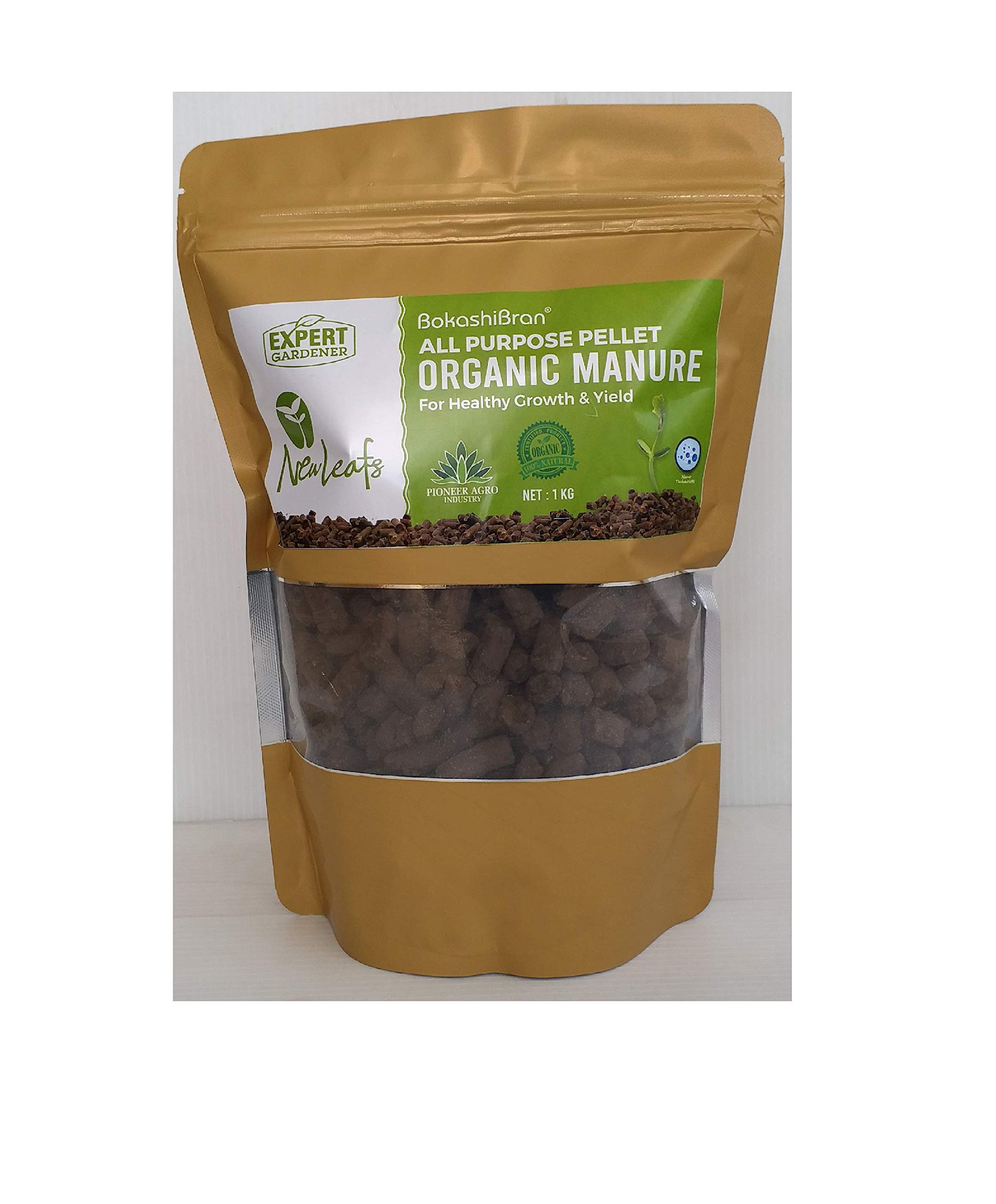 Bokashi Bran New Leafs Pellet(Plant Growth Promoter Source of All Essential Nutrients. Perfect to use for All Indoor/Outdoor Plants. Improves Desirable yields,& Early Plant Development Pack of 1 KG)