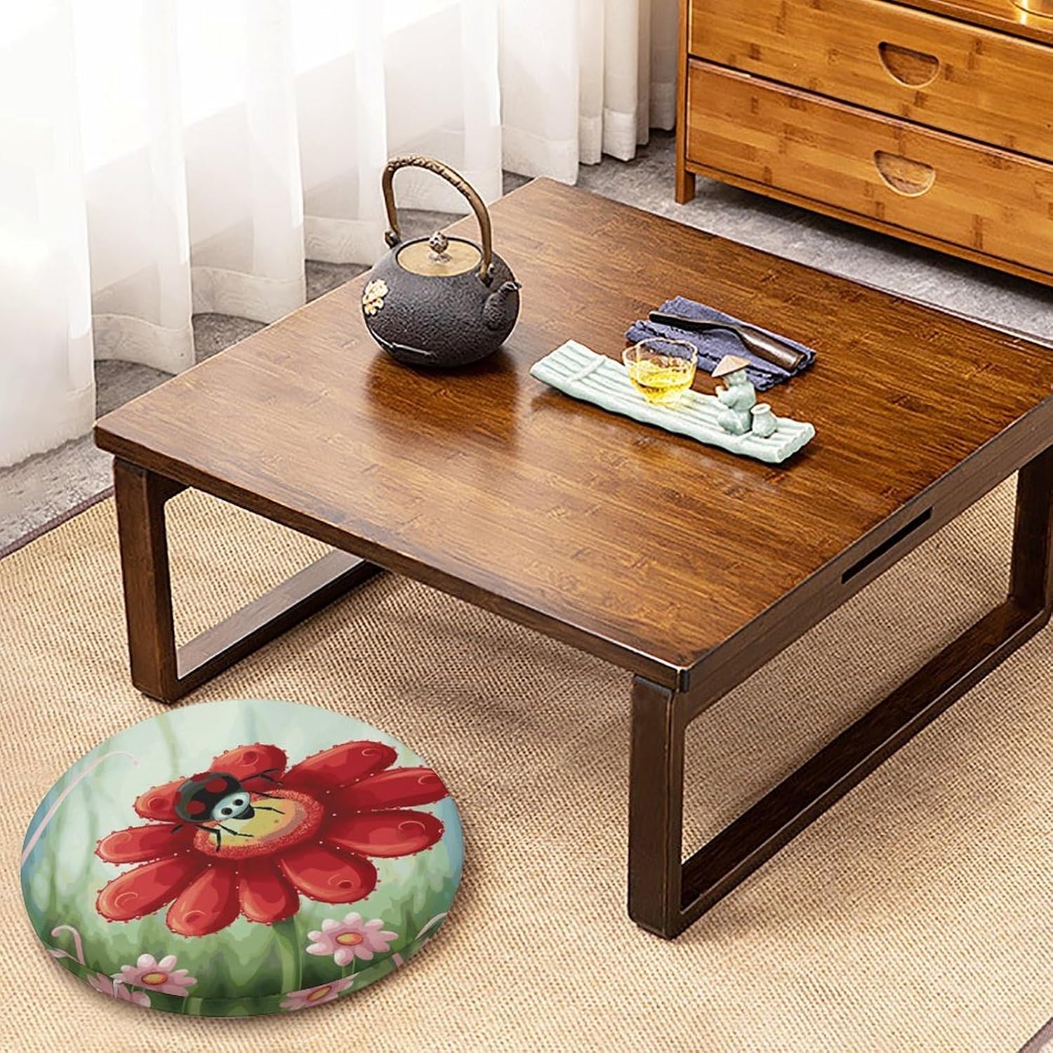 Ladybug Flower Chair Cushions Floor Pillow Chair Pad