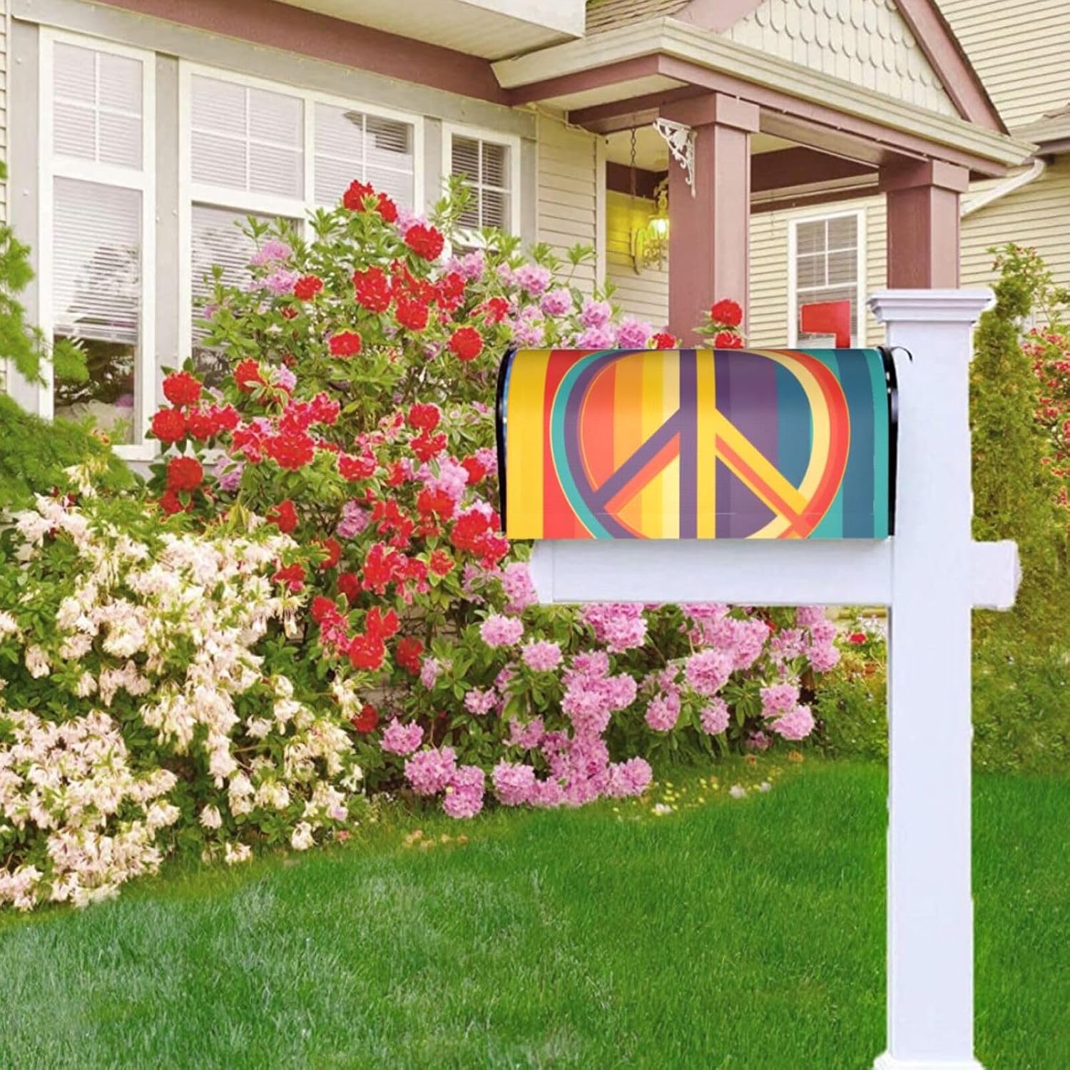 Mailbox Covers Magnetic Standard Size 21 x 18 in Peace Sign Mailbox Cover for Holiday Garden Yard Decor image 5