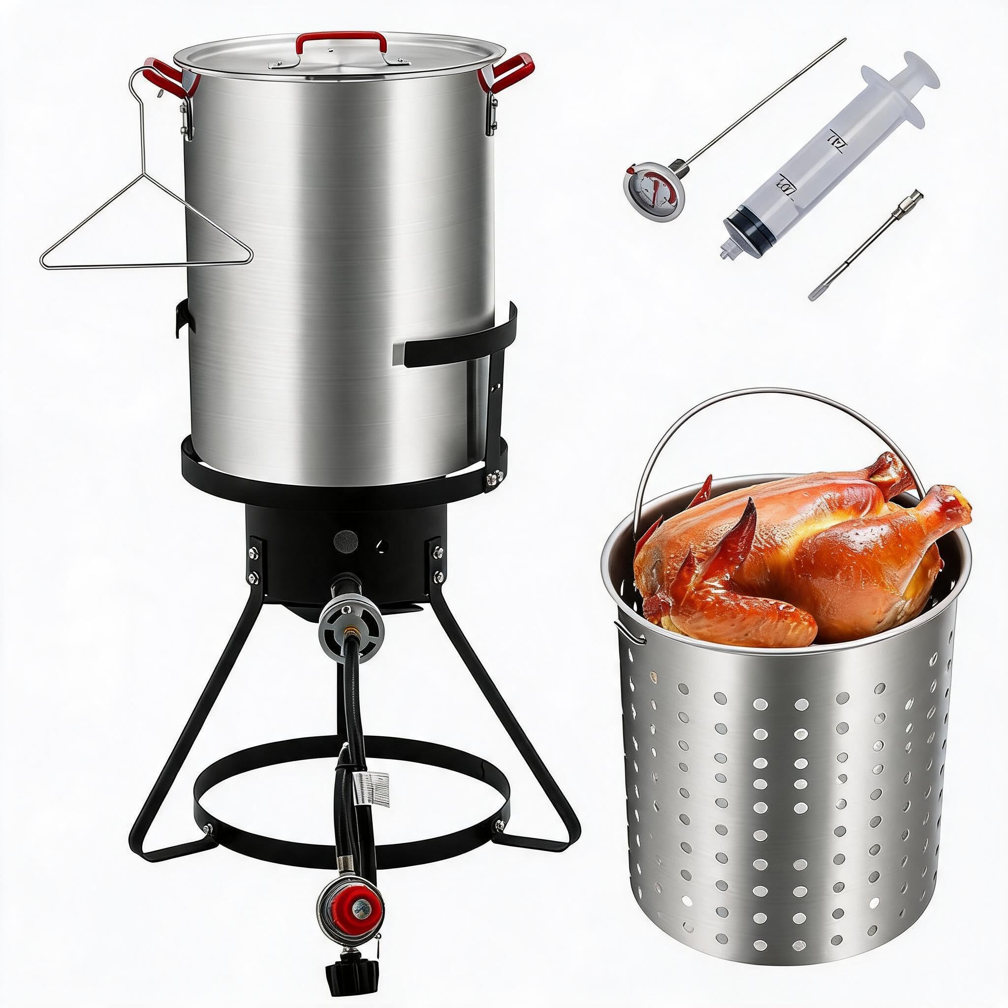 Garvee Truthahn Fritteuse 30L Mit Gasbrenner – Outdoor BBQ Set, Aluminium