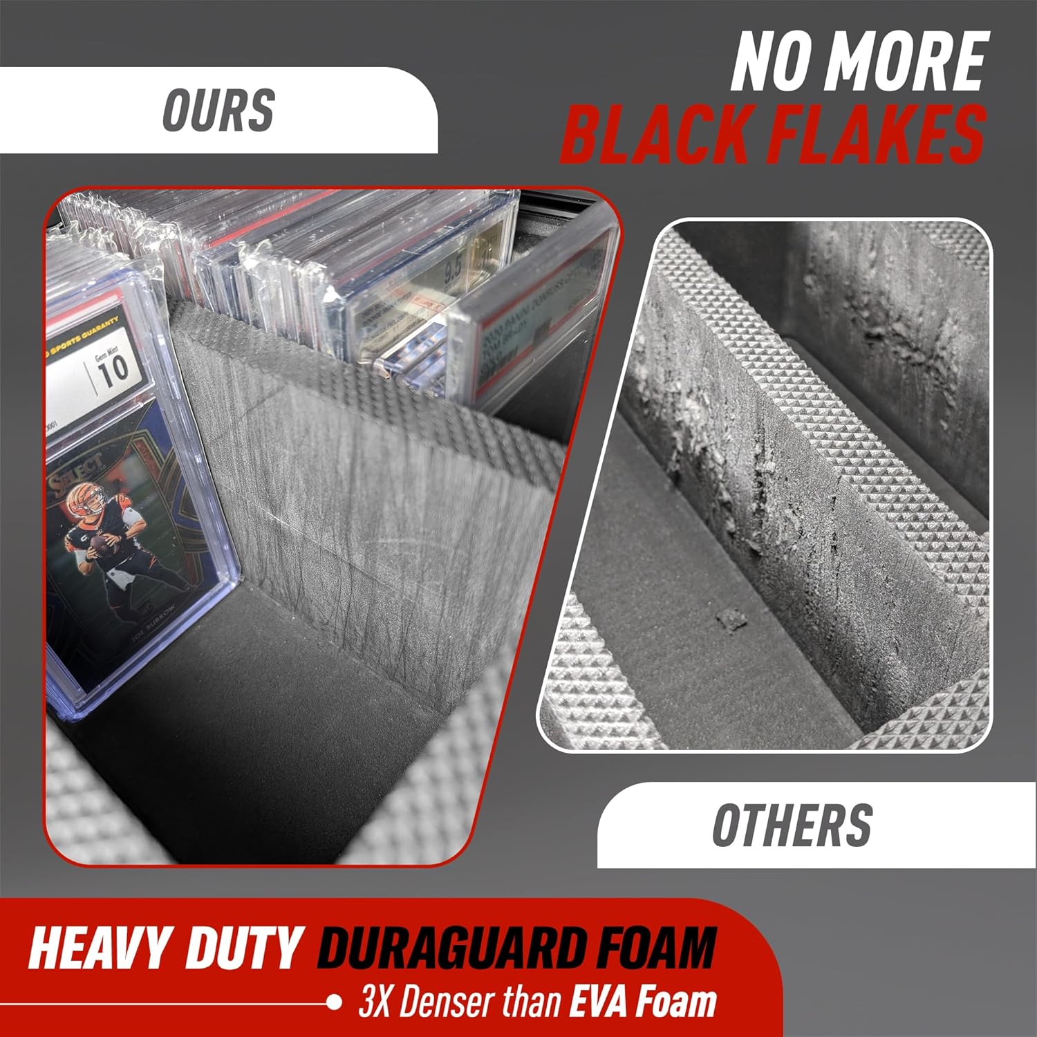 3 ROW Graded Card Storage Box, Holds 105+ PSA Slab Case for Sports Cards, Trading Card Case with Lock, BGS Card Carrying Case, Card Storage