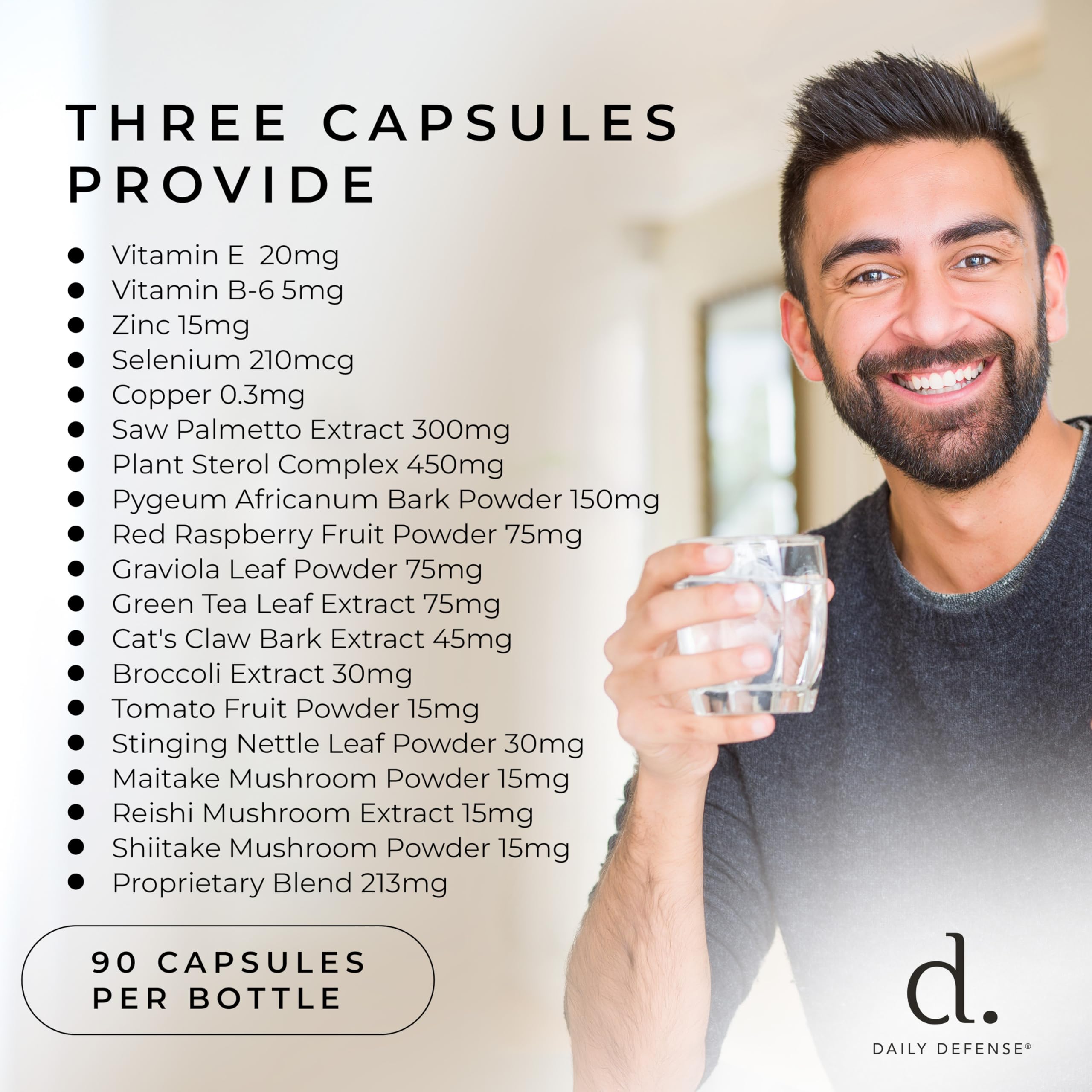 Prostate Defense Prostate Health Supplement for Men with Saw Palmetto Powder, Vitamin E, Zinc, Mushrooms, Pumpkin Seed - Urinary Prostate Support — Amazon image 4