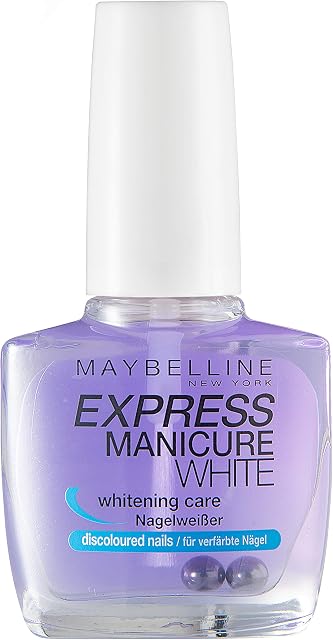 Maybelline New York Make-Up Nailpolish Express Manicure lakier do paznokci Base Coat whitening Care/podkład biały do odbarwionych paznokci, 1 x 10 ml