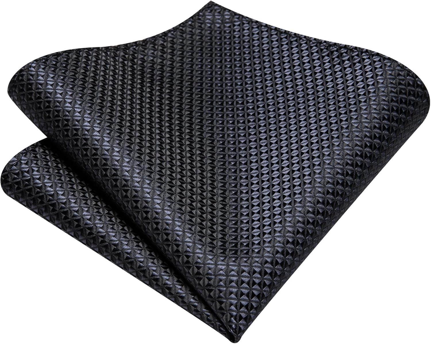Solid Plaid Checkered Tie Set for Men Silk Necktie Pocket Square Handkerchief Cufflinks Lapel Pin Tie Clip 5PCS - Image 5