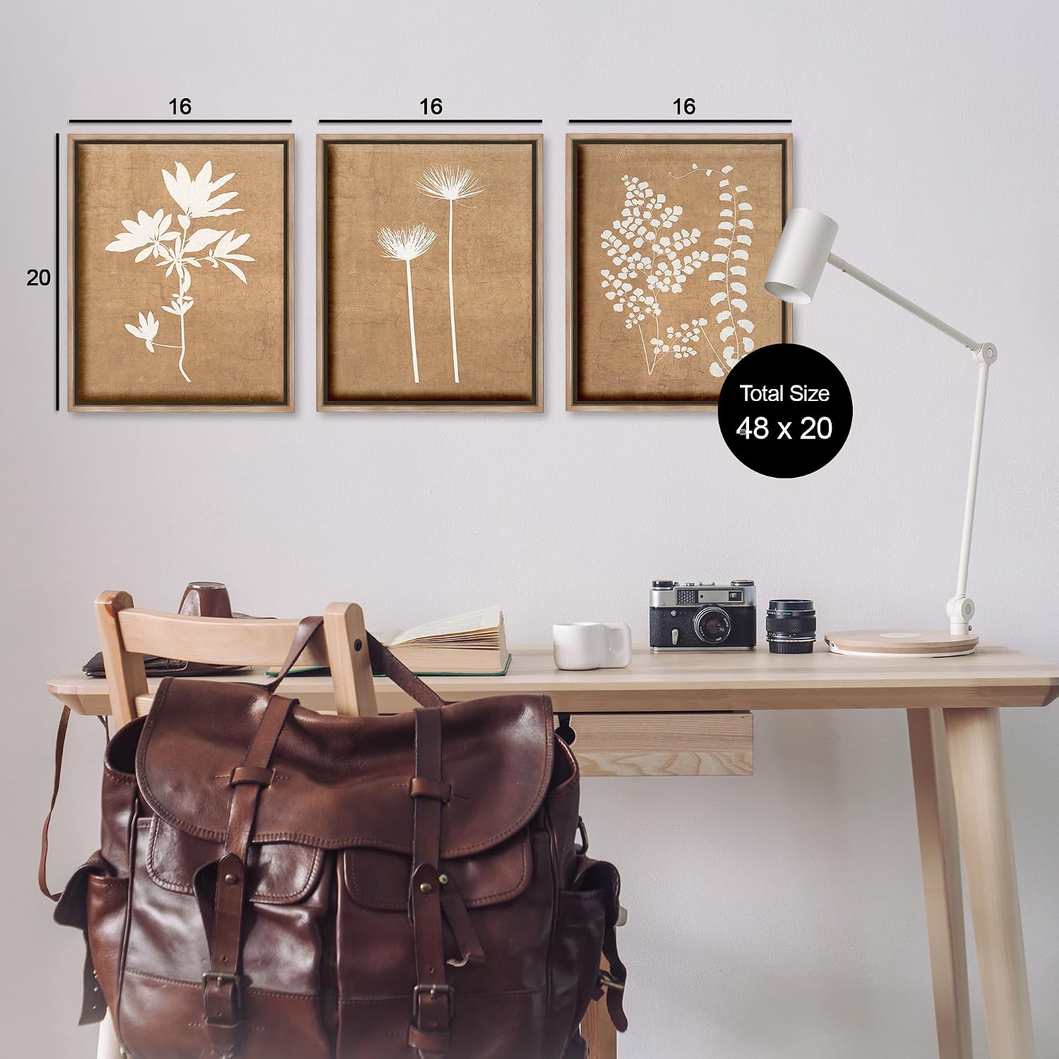 Botanical Silhouettes Nature, 16 x 20 Inch Canvas in Floater Frame Set