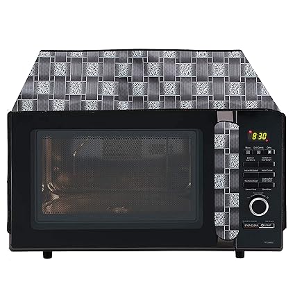 Wings Star Oven Top Cover for Electrolux 23 Litre Convection Microwave Oven C23J101-BB-CG Black - Microwave Top Cover with 4 Utility Pockets and 1 Oven Handle Cover KUM42