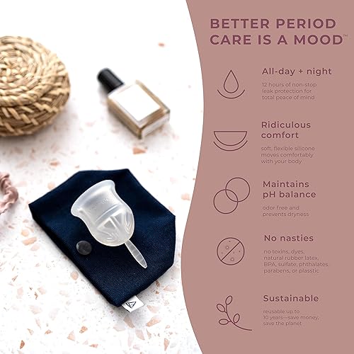 Miniatura 3 de VOXAPOD Menstrual Cup Large Size with Case - 1 Active Cup - Wear for 12 Hours - Most Comfortable Easy Removal Leak-Proof - Reusable Period Cup