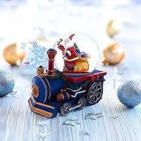 Vista 2 de Tren de regalos de Santa: globo musical de nieve de agua con entrega