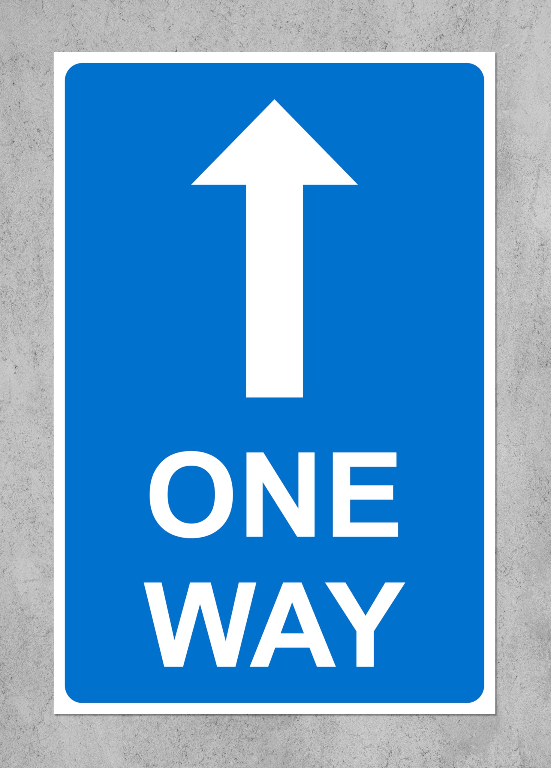 One way arrow straight ahead Sign - 3mm Aluminium sign (400mm x 300mm)