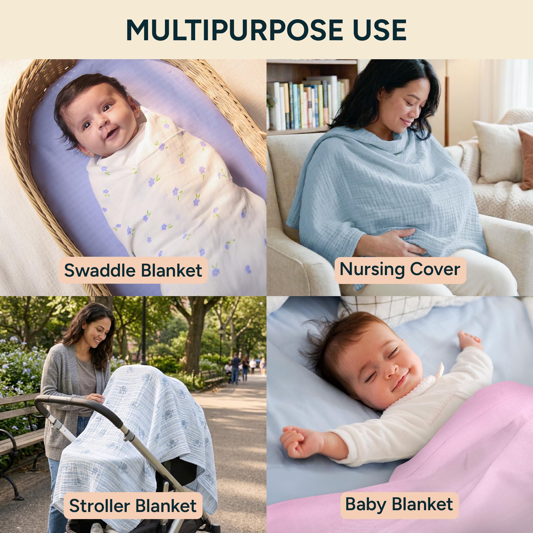 Organic Cotton Swaddle - Extra Large for Baby -5 Organic Cotton Swaddle - Extra Large for Baby -5