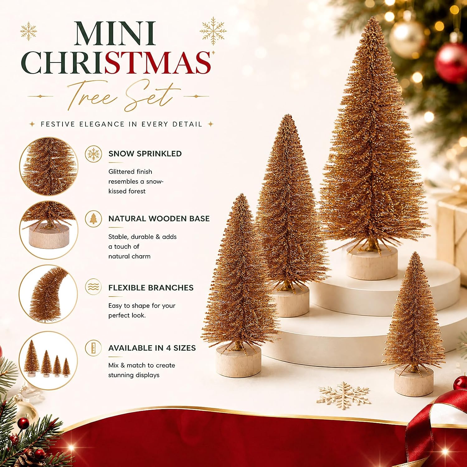 SATINIOR 60 Sisal Trees,1.8/2.6/3.4/4.9 Inch,Warm Color