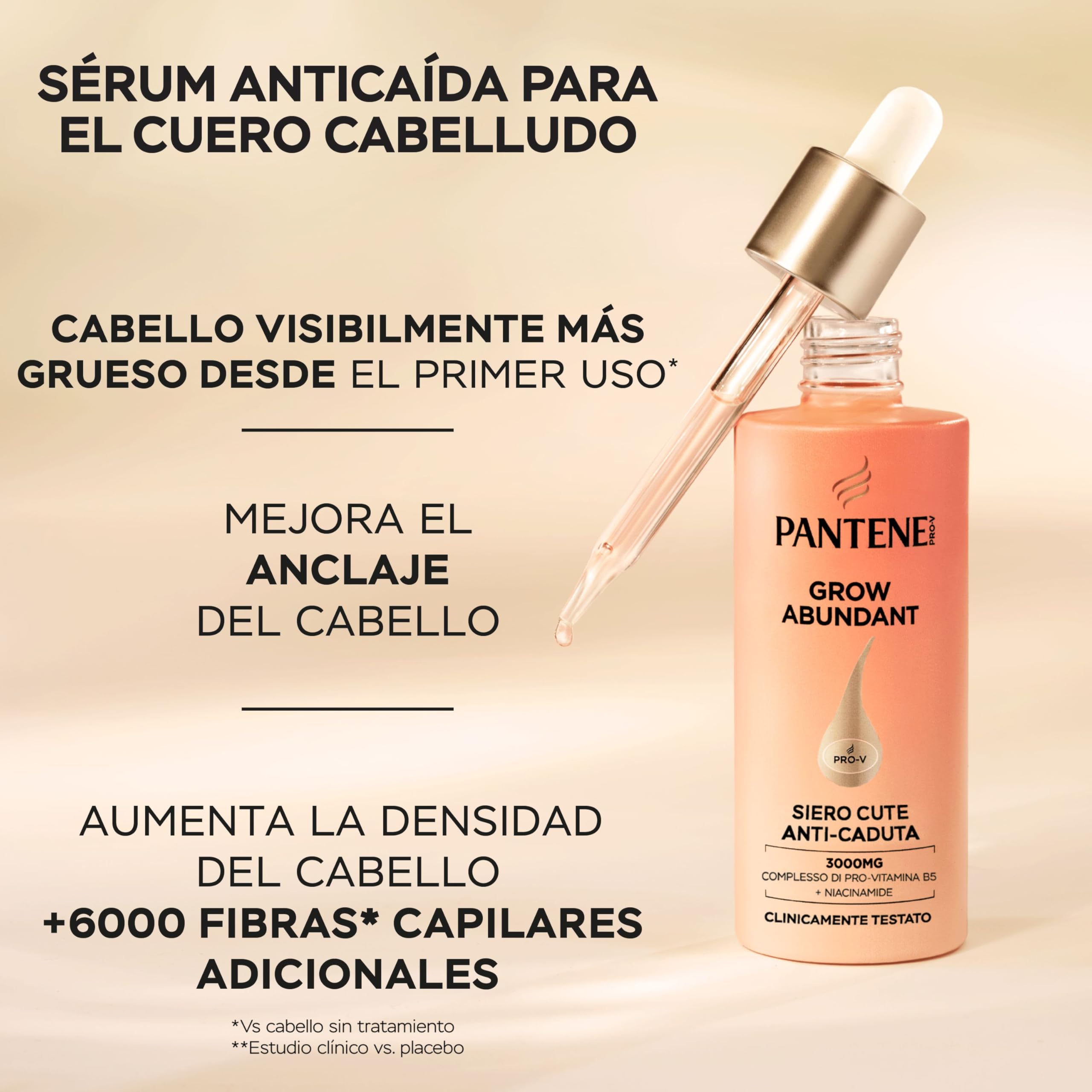 Pantene Grow Abundant Sérum Anticaída para el Cuero Cabelludo 60ml para un Cabello Más Grueso,Más Largo y Más Denso en 8 Semanas. Tratamiento Anticaída Cabello Mujer.Con 3000mg de ComplejoPro-Vitamina — view 4