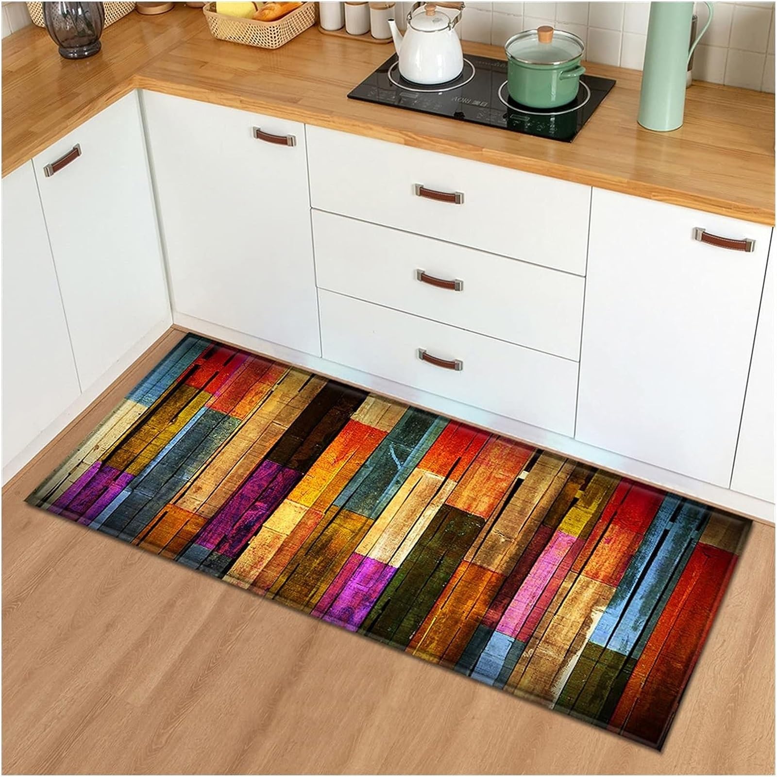 Tappeto Passatoia Da Cucina 120x460 Cm | Colorato Moderno Antiscivolo | Lavabile In Lavatrice | Lunghezza Personalizzabile - 2