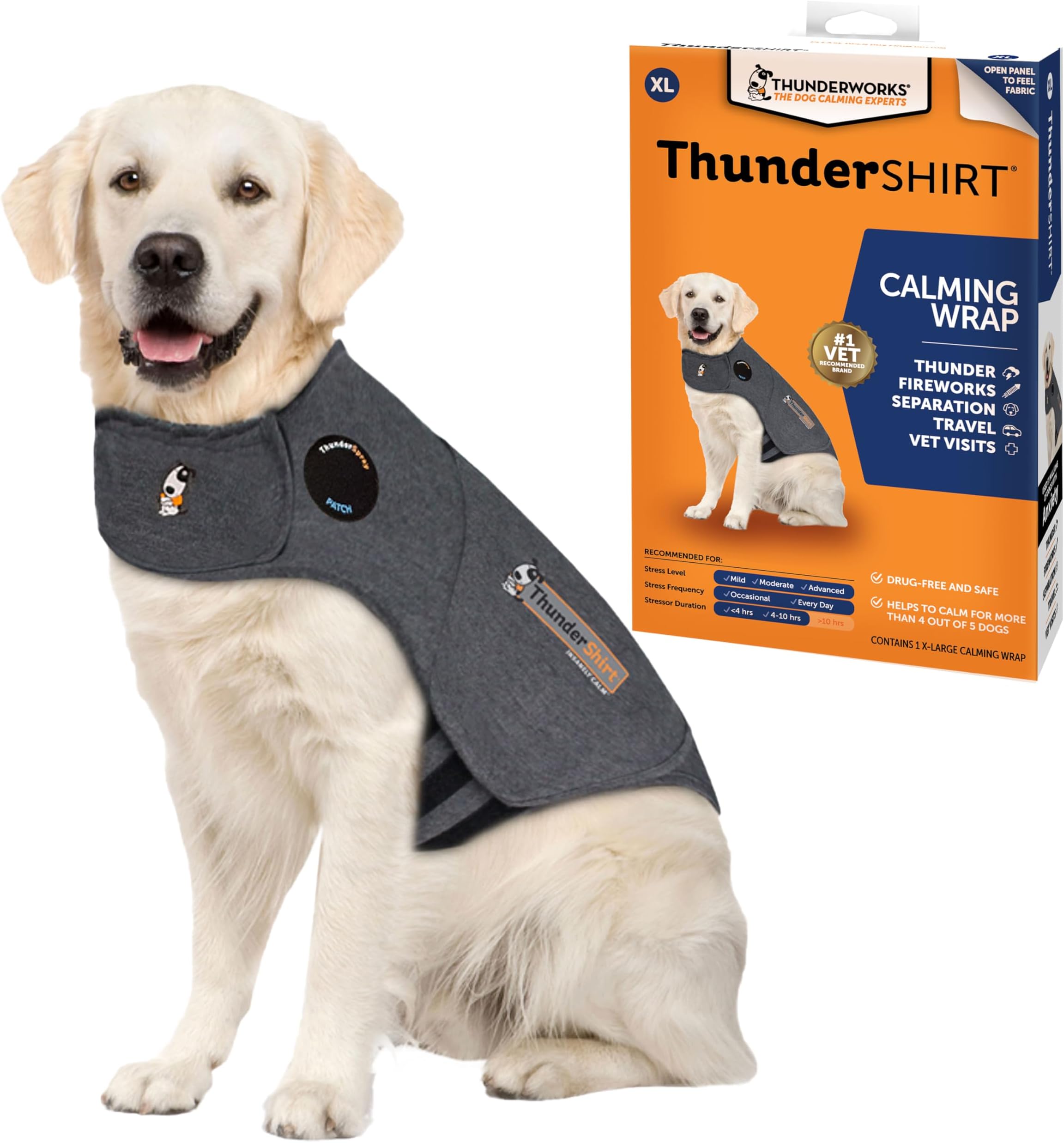 ThunderShirt Classic Dog Anxiety Jacket, Heather Gray, X-Large