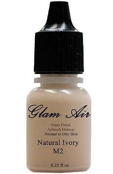 Glam Air Airbrush Makeup Matte Foundation Water-based Makeup 0.25 Oz. - Ideal for Normal to Oily Skin - M2 Natural Ivory