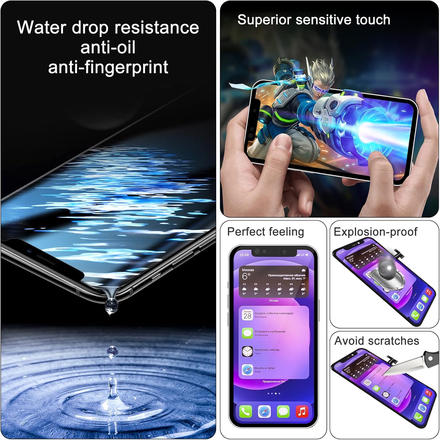 for iPhone Xs Max Screen Replacement 6.5', 3D Touch Display Full Repair kit, Digitizer Assembly with Tools Set, Tempered Glass, Instruction