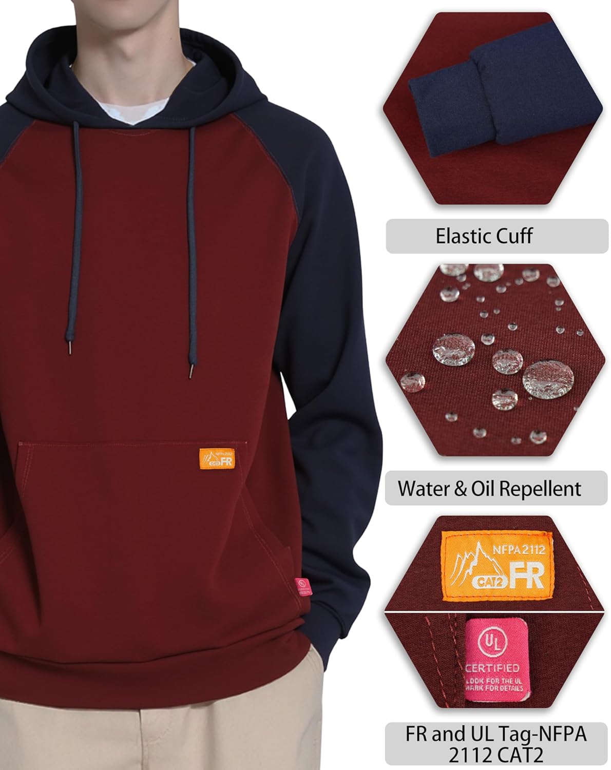 Titicaca FR Hoodie FR Sweatshirt Lightweight 7.5oz 100% C Pre-Washed Hooded Shirt - Image 3