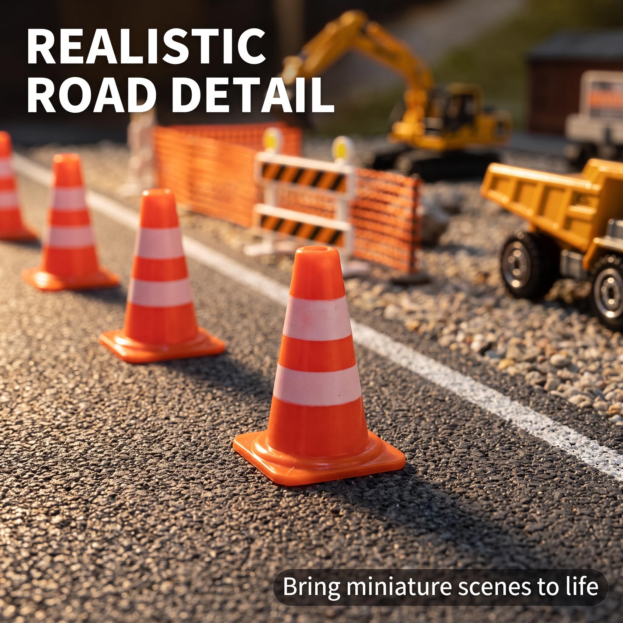 14Pcs Orange Miniature Road Cone,Traffic Cones Plastic Sign Road Cone Toy Roadblock Cone Sign Model Photo Prop Educational for Small Cones Construction Cones,Safety Signs and Signals — Amazon image 5