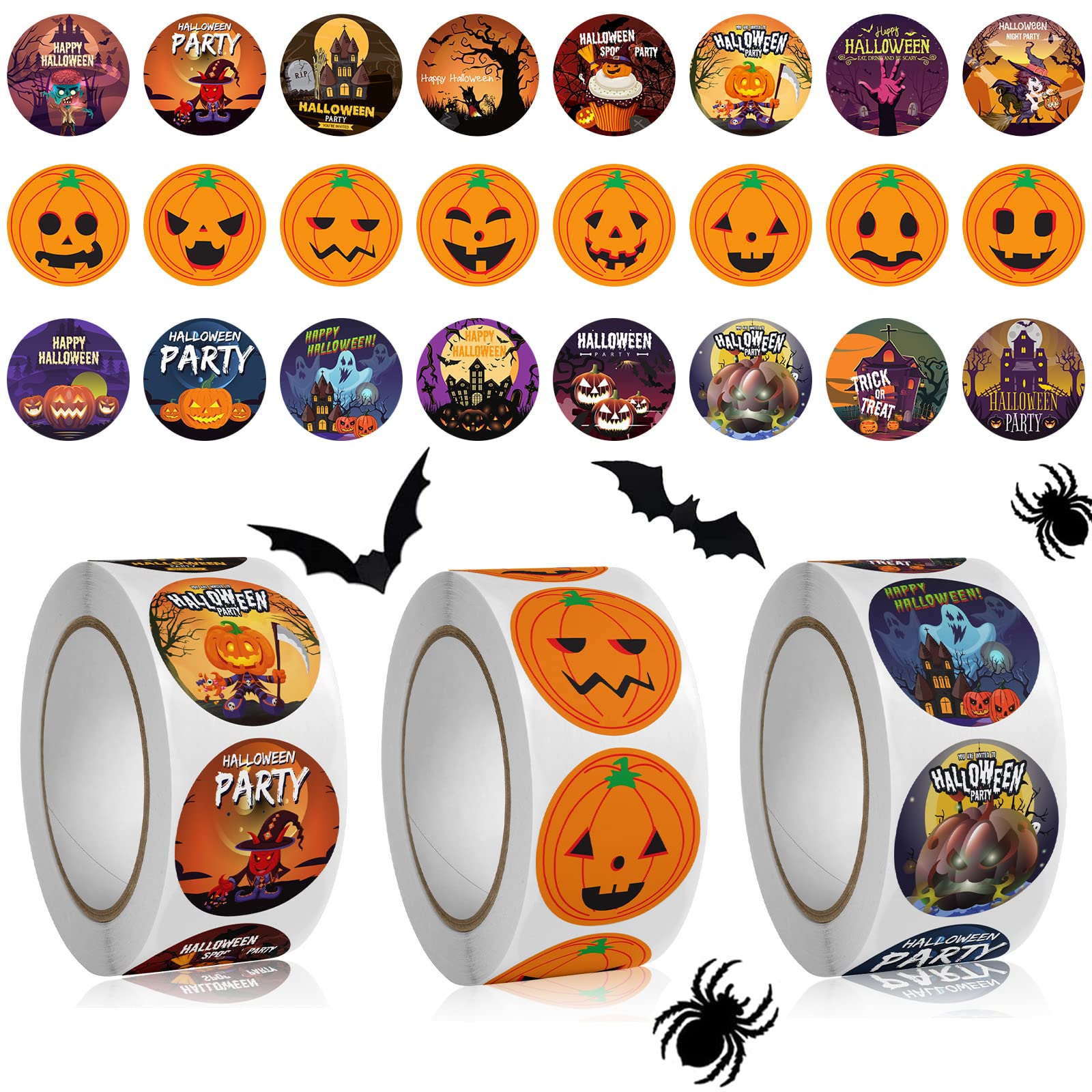 500 Halloween-Aufkleber Mit Geistern - Süße Deko Für Party & Süßigkeitentüten