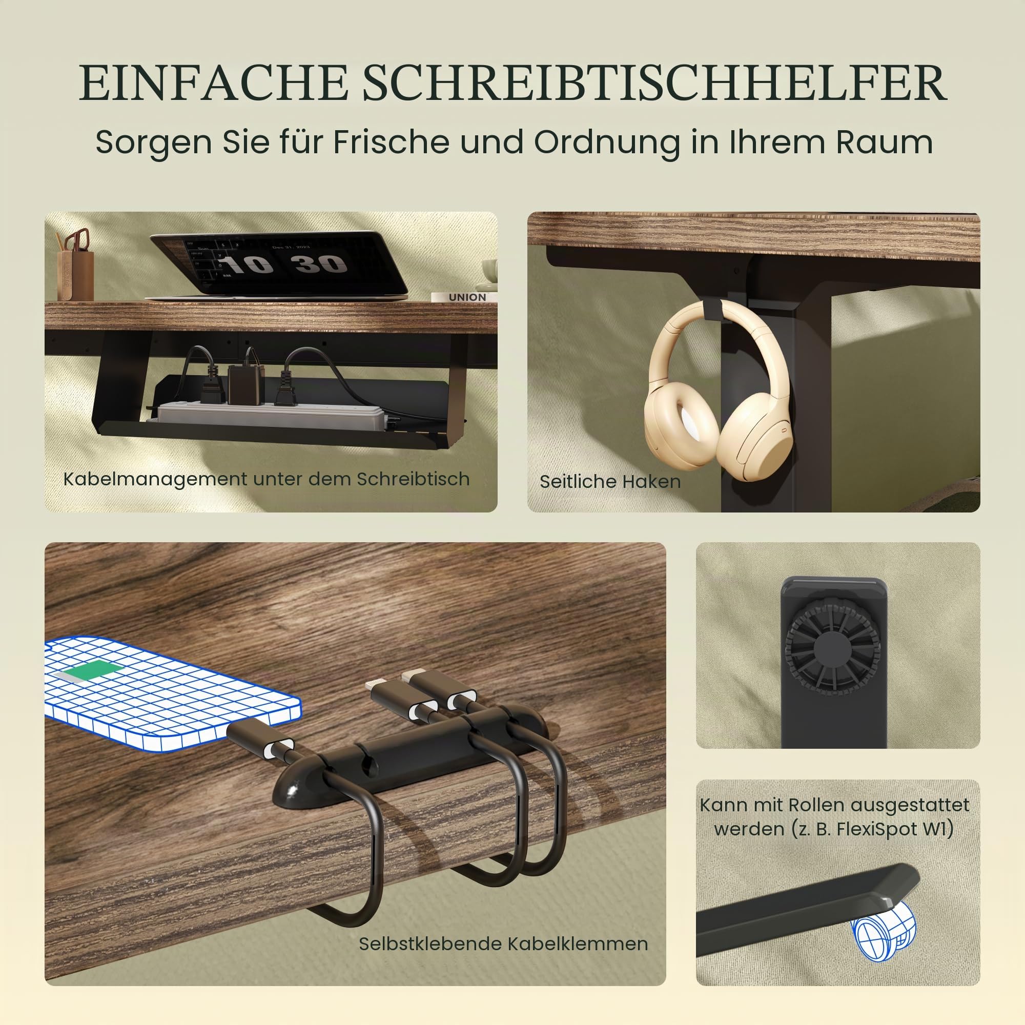 FlexiSpot Höhenverstellbarer Schreibtisch Gestell mit 2 Haken und Höhenmemory-Funktion & LED-Höhenanzeige, Elektrisch höhenverstellbare Tischbeine (Weiß)