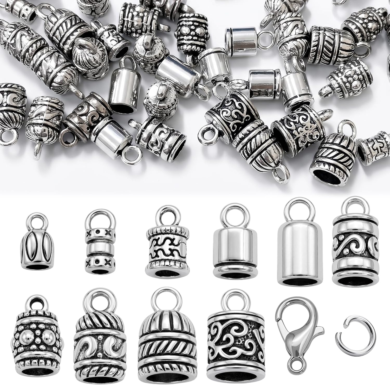 Cord End Caps for Jewelry Making - Crimp Tube Bracelets Supplies