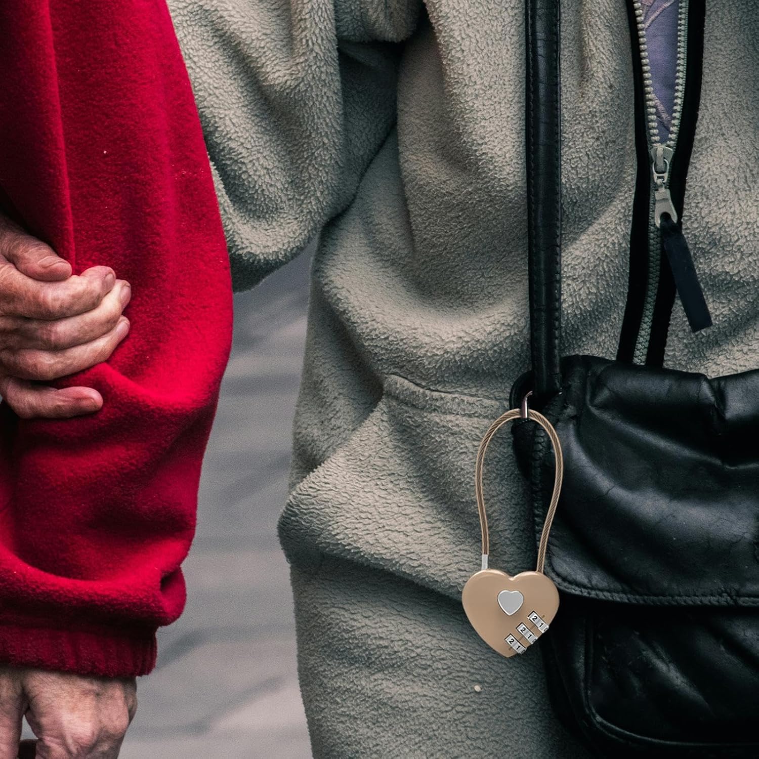 Heart Padlock Combination Lock Metal Keepsake Zinc Alloy Symbol Suitable for Valentine Gift Travel Bags Jewelry Box, Gold