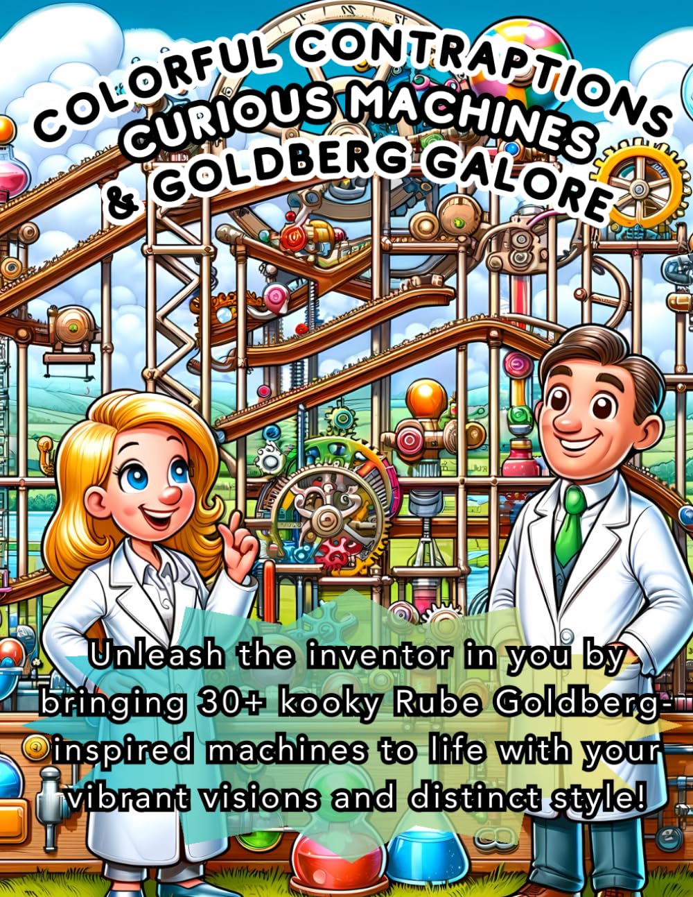 Colorful Contraptions Curious Machines & Goldberg Galore: Unleash the inventor in you by bringing 30+ kooky Rube Goldberg-inspired machines to life with your vibrant visions and distinct!