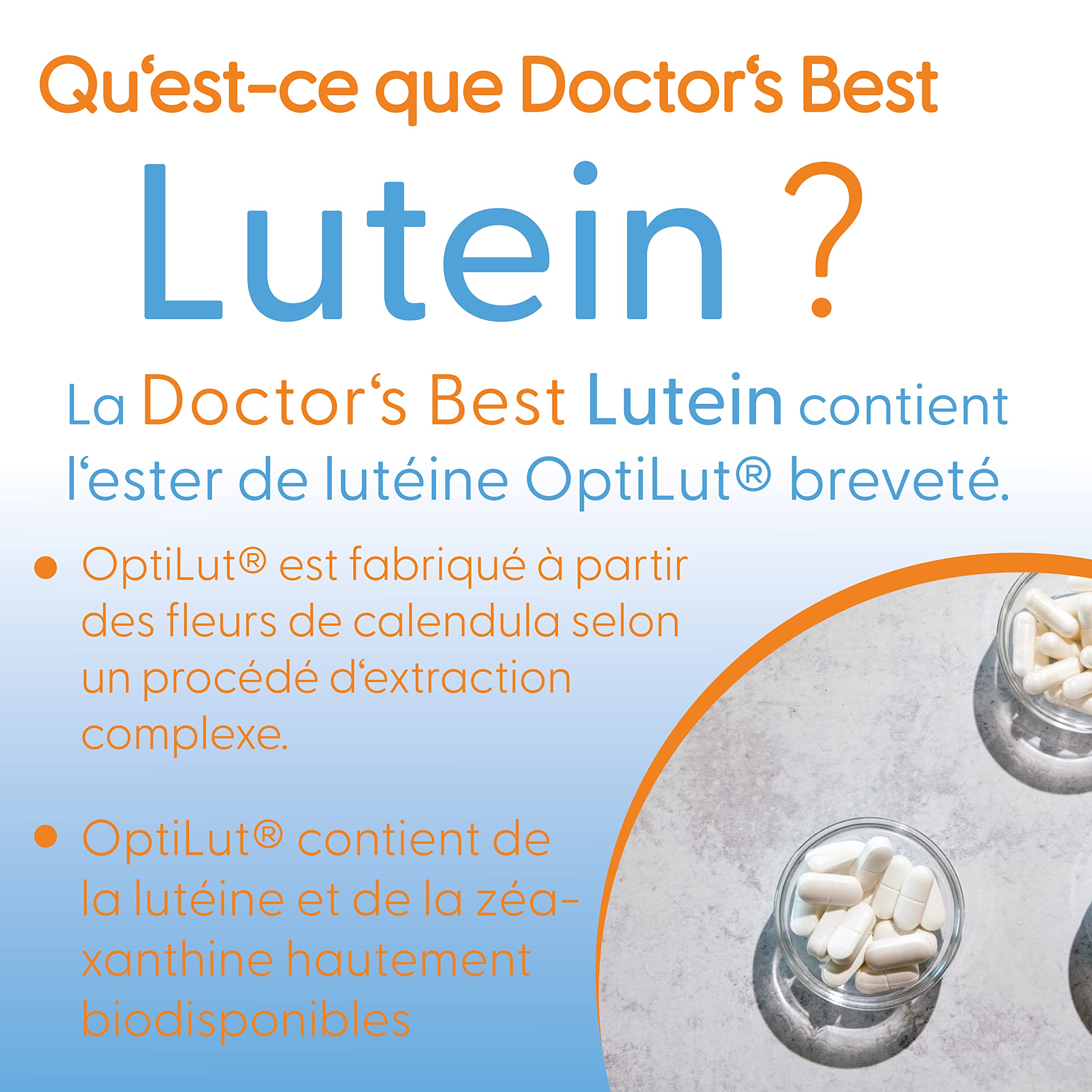 Doctor's Best, Lutéine, avec Optilut, 10 mg, 120 Capsules végétaliennes, Caroténoïde, Zéaxanthine, Testé en Laboratoire, Haute Dose, Sans Soja, Sans Gluten