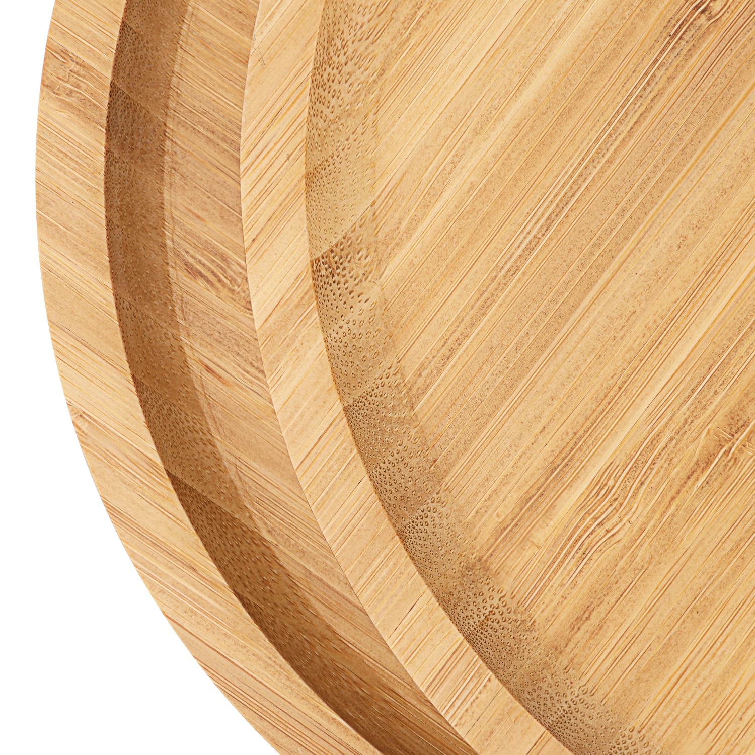 GNIEMCKIN Lot de 3 soucoupes rondes en bambou de 30 cm, pour plantes d'intérieur et d'extérieur, parfaites pour les pots de fleurs succulentes et les pots de fleurs avec drainage.