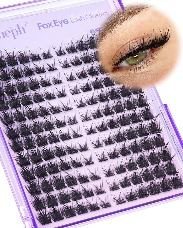 Cílios em tufos estilo Fox Eye LC-Curly para lado esquerdo e direito Delyneph, modelo Wispy Fairy Manga